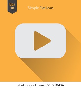 Video Flat Icon. Simple Sign Of Technology. Vector Illustrated Symbol