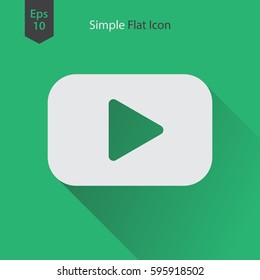 Video Flat Icon. Simple Sign Of Technology. Vector Illustrated Symbol