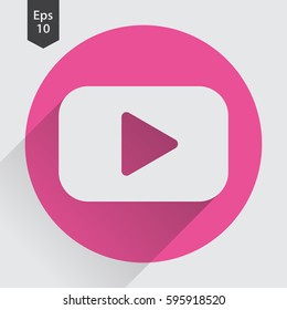 Video Flat Icon. Simple Sign Of Technology. Vector Illustrated Symbol