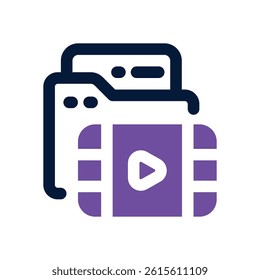 video folder dual tone icon. Sleek and modern vector icon for websites, mobile apps, marketing materials, and corporate design. Fully scalable and ready to use.