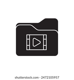 Video folder icon design, isolated on white background, vector illustration