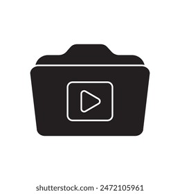 Video diseño de iconos de carpeta, aislado sobre fondo blanco, Ilustración vectorial
