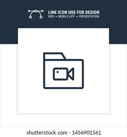 video folder icon design vector illustration