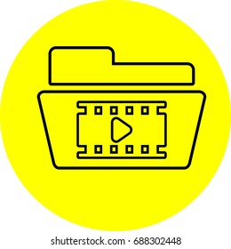 Video folder icon , sign design (edge)