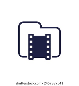 Video icono de carpeta, pictograma de Vector
