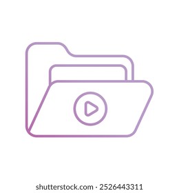 ícone de pasta de vídeo com vetor de fundo branco ilustração de stock