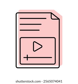 Video Format color shadow thinline icon , vector, pixel perfect, illustrator file