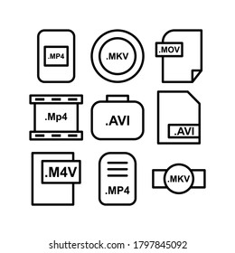Icono de formato de vídeo o logotipo símbolo de signo aislado ilustración vectorial - Colección de iconos vectoriales de estilo negro de alta calidad
