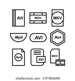 Icono de formato de vídeo o logotipo símbolo de signo aislado ilustración vectorial - Colección de iconos vectoriales de estilo negro de alta calidad
