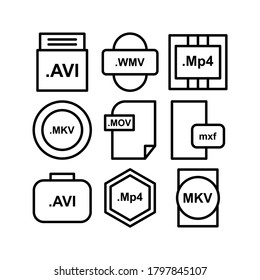 Icono de formato de vídeo o logotipo símbolo de signo aislado ilustración vectorial - Colección de iconos vectoriales de estilo negro de alta calidad

