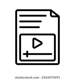 Video Format line icon , vector, pixel perfect, illustrator file