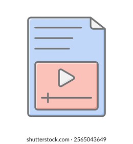 Video Format lineal color icon , vector, pixel perfect, illustrator file