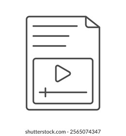 Video Format thinline icon , vector, pixel perfect, illustrator file