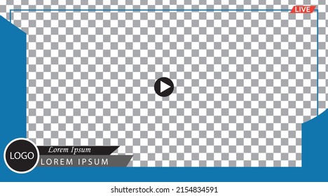 video frame transparent compatible with any platform for video conferencing and live streaming landscape dimension 16:9 with design one
