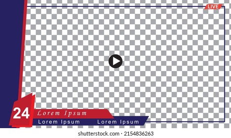 video frame transparent compatible with any platform for video conferencing and live streaming landscape dimension 16:9 with design three