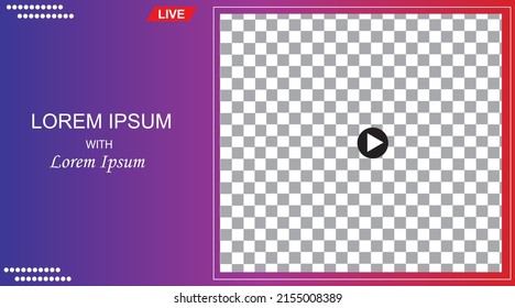 
video frame transparent compatible with any platform for video conferencing and live streaming landscape dimension 16:9 with design four