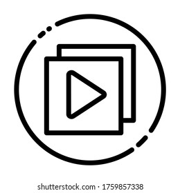 Video gallery icon vector for mobile apps user interface