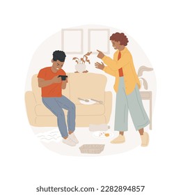 Video game addiction isolated cartoon vector illustration. Excited teenage boy involved in video games, having computer addiction, home entertainment, indoor activity vector cartoon.