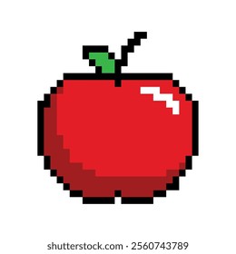 video game apple pixelated isolated