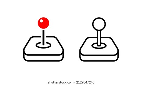 video game arcade joystick gamepad line art vector icon for websites