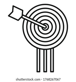 Video game arch target icon. Outline video game arch target vector icon for web design isolated on white background