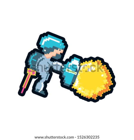 video game avatar pixelated vector illustration design