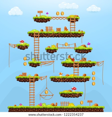 Video Game Background Arcade Game Template Stock Vector Royalty