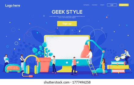 Video game background with joypad, headphones, computer mouse, books, brain. Place for text, copy space concept flyer, web banner, ui header, enter site.Grain texture and noise effect.
