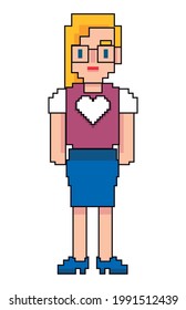 video game blond female avatar pixelated