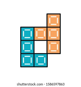 video game bricks isolated icon vector illustration design