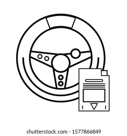 video game car wheel control vector illustration design