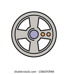 video game car wheel control vector illustration design