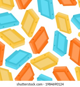 video game cartridge pattern seamless. Retro TV game 8bit background.