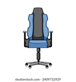 video game chair cartoon. screen neon, modern esport, cafe back video game chair sign. isolated symbol vector illustration
