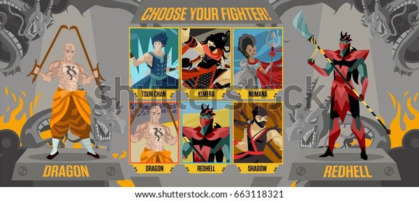 Video Game Character Screen Fighting Video Stock Vector (Royalty Free ...