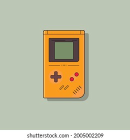 Video Game Console Cartoon Vector Illustration.Retro Video Game Premium Vector in Flat Style.
game play handled gaming kids 90's. Portable videogame console technology.
