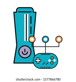 video game console with control icon vector illustration design