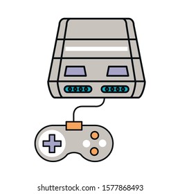 video game console with control icon vector illustration design