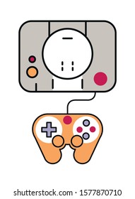 video game console with control icon vector illustration design