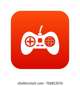 Video game console controller icon digital red for any design isolated on white vector illustration