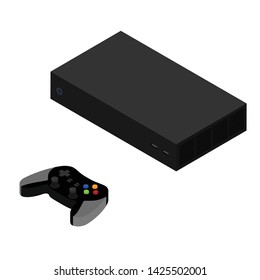 Video game console and controller isometric view