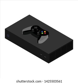 Video game console and controller isometric view