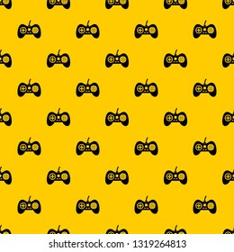 Video game console controller pattern seamless vector repeat geometric yellow for any design