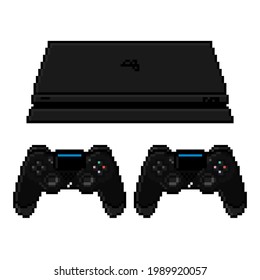 Video Game Console Controller Slim Light Set 8bit Pixel Art
