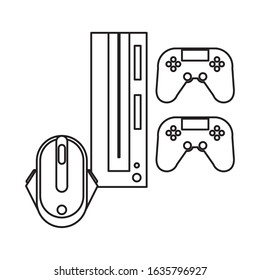 video game console with controls vector illustration design