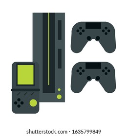 video game console with controls vector illustration design