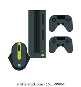 video game console with controls vector illustration design