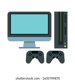 video game console with controls vector illustration design
