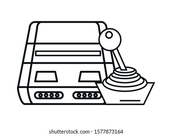 video game console device with joystick control vector illustration design