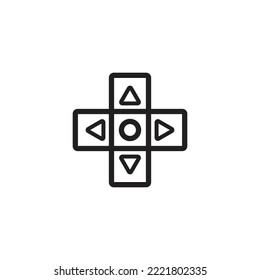 Video game console d-pad classic vector outline icon, gamepad symbol